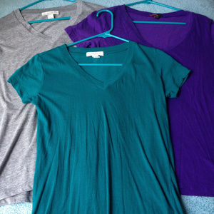 Forever 21 3 t shirts purple green grey NEW